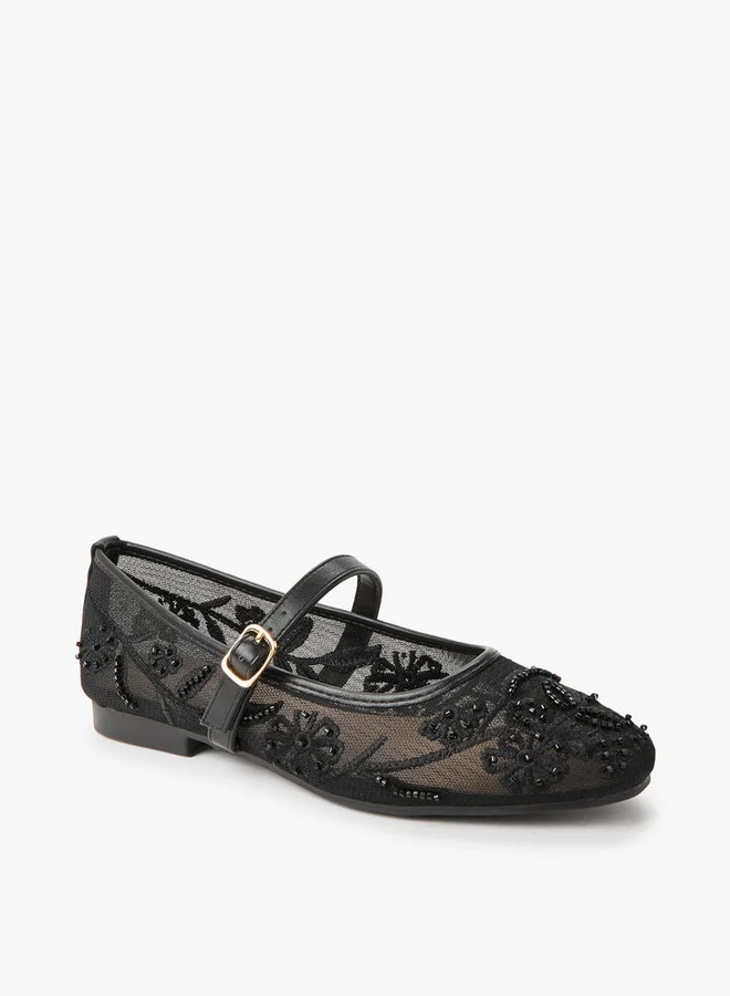 Flora Bella By Shoexpress Women Embroidered And Embellished Mary Jane Shoes
